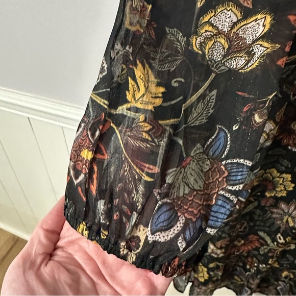 Frye & Co. Women’s Long Sleeve Black Floral Boho Flowy V Neck Dress Sz XXL GUC - Picture 4 of 11